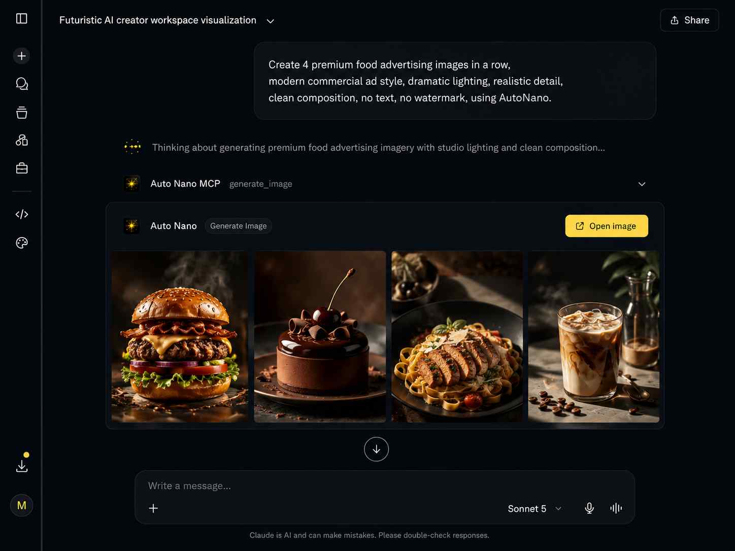 Shopping-ready product advertising visuals generated with AutoNano MCP